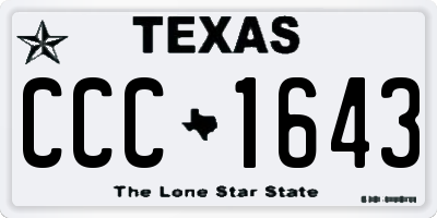 TX license plate CCC1643