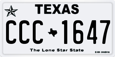 TX license plate CCC1647