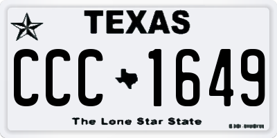 TX license plate CCC1649