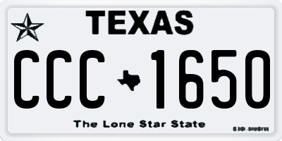 TX license plate CCC1650