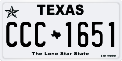 TX license plate CCC1651