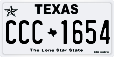 TX license plate CCC1654