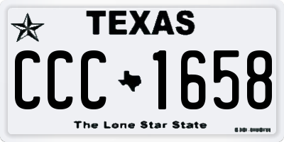 TX license plate CCC1658