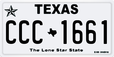 TX license plate CCC1661