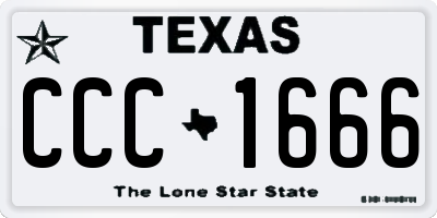 TX license plate CCC1666