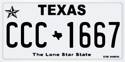 TX license plate CCC1667
