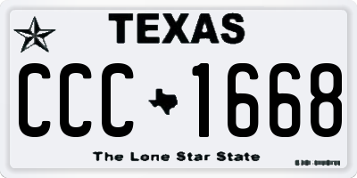 TX license plate CCC1668