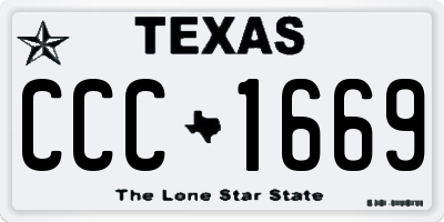 TX license plate CCC1669