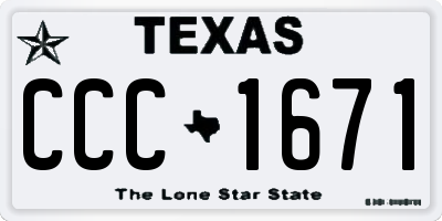 TX license plate CCC1671