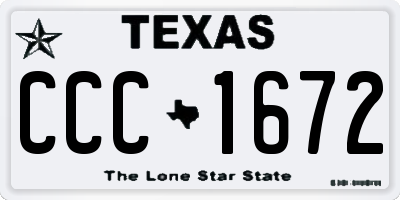 TX license plate CCC1672