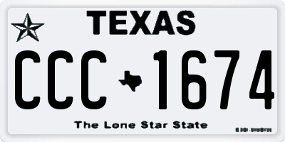 TX license plate CCC1674