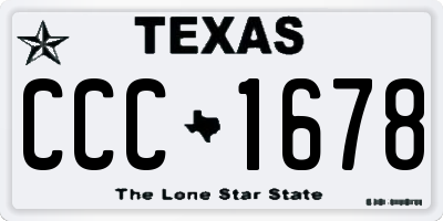 TX license plate CCC1678