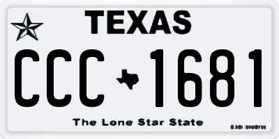 TX license plate CCC1681