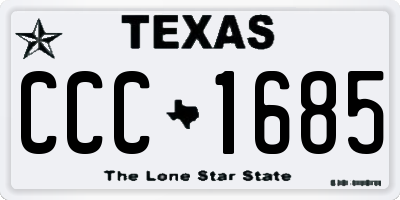 TX license plate CCC1685