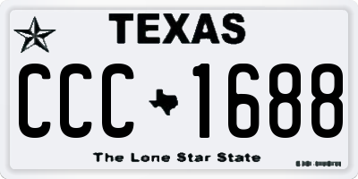 TX license plate CCC1688