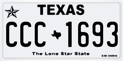 TX license plate CCC1693