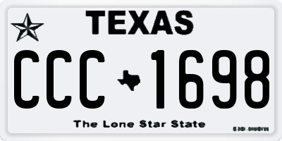 TX license plate CCC1698
