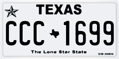 TX license plate CCC1699