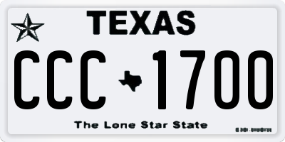 TX license plate CCC1700