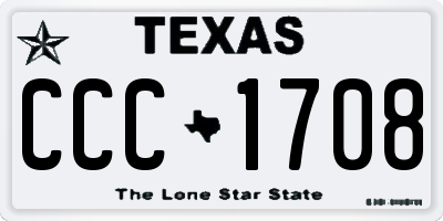TX license plate CCC1708