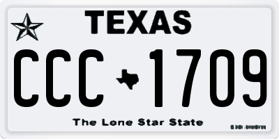 TX license plate CCC1709