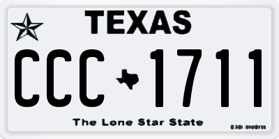 TX license plate CCC1711