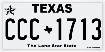 TX license plate CCC1713