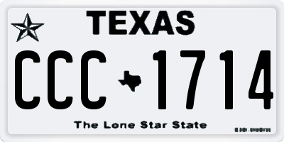 TX license plate CCC1714