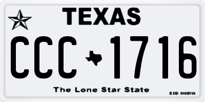 TX license plate CCC1716