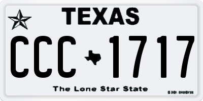 TX license plate CCC1717