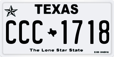 TX license plate CCC1718