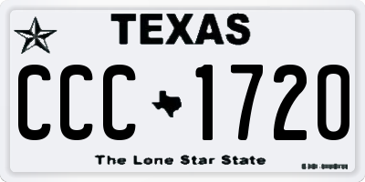 TX license plate CCC1720