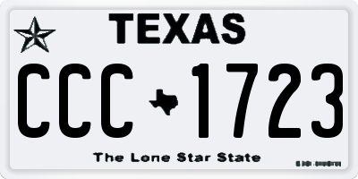TX license plate CCC1723