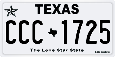 TX license plate CCC1725