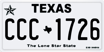 TX license plate CCC1726