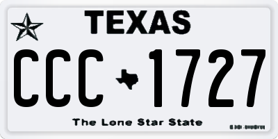 TX license plate CCC1727
