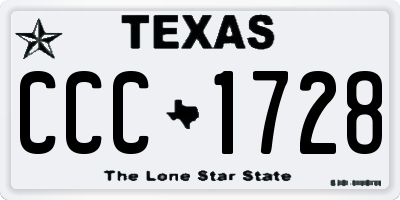 TX license plate CCC1728
