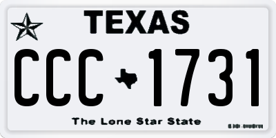 TX license plate CCC1731