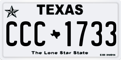 TX license plate CCC1733
