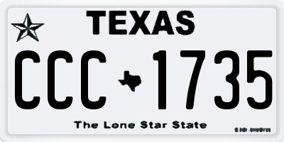 TX license plate CCC1735