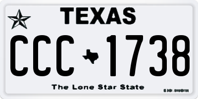 TX license plate CCC1738