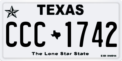TX license plate CCC1742