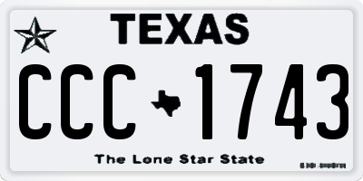 TX license plate CCC1743