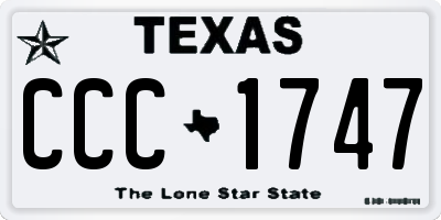 TX license plate CCC1747