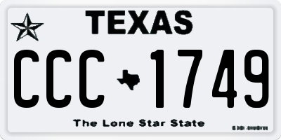 TX license plate CCC1749