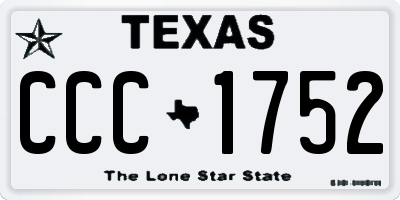 TX license plate CCC1752
