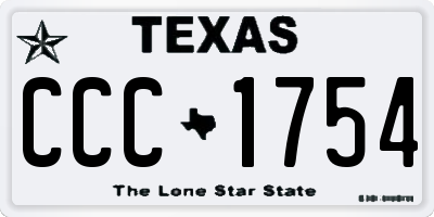 TX license plate CCC1754