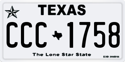 TX license plate CCC1758