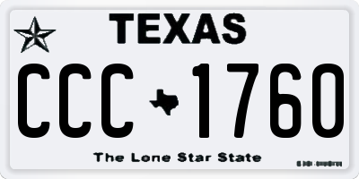 TX license plate CCC1760