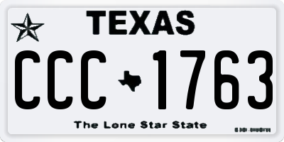 TX license plate CCC1763
